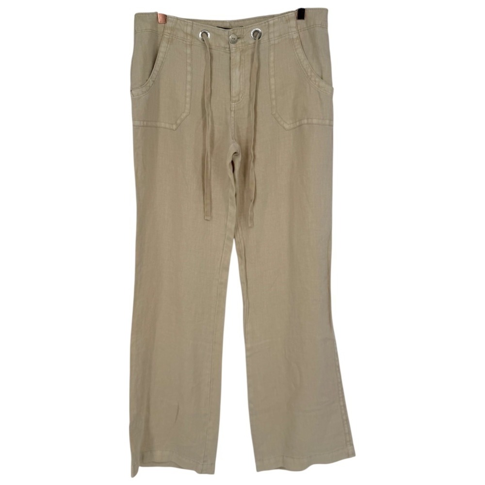 NWT Sanctuary Linen Straight Leg Pants Khaki Size 30 Beachy‎ Casual Neutral